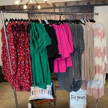 clothing rack at Walker Lane Boutique