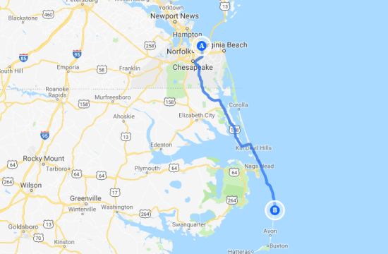map of outer s nc The Outer Banks Driving Directions Maps Transportation