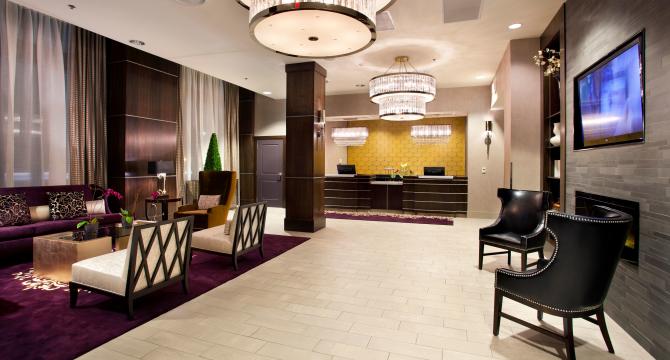 A photo of the lobby at the Ambassador hotel in Wichita