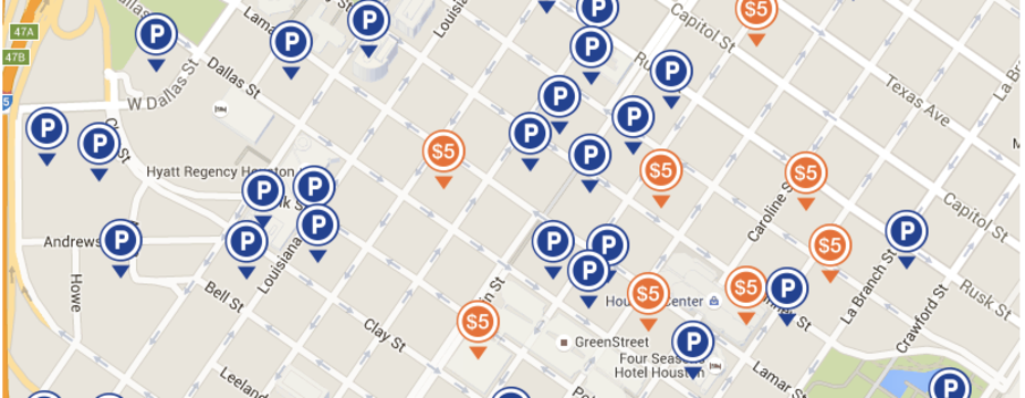 Downtown Houston Parking Interactive Map