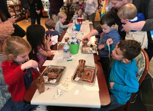 Kids making chocolate bars at Royal Chocolate in Virginia Beach