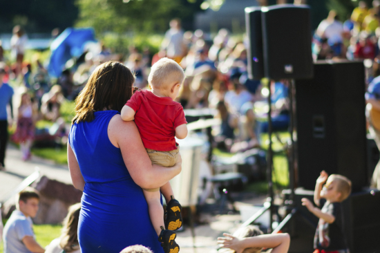 Family at Sounds Like Summer Concert Series at Phoenix Park in Eau Claire, Wisconsin