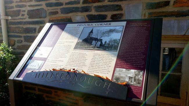 Hillsborough Historic Corner Sign - N. Churton and W. Tryon