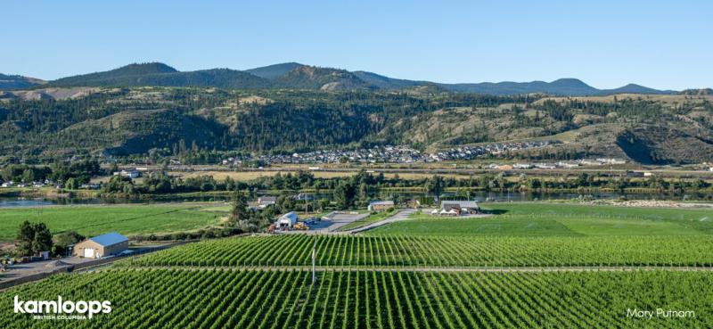 Aerial of Harper's Trail Winery in Kamloops