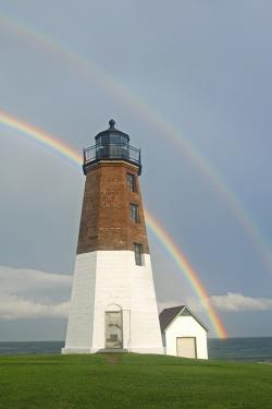 Lighthouse with rainbow