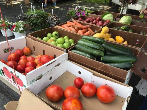 Boxes Of Vegetables At Miamisburg Farmers Market In Miamisburg, OH