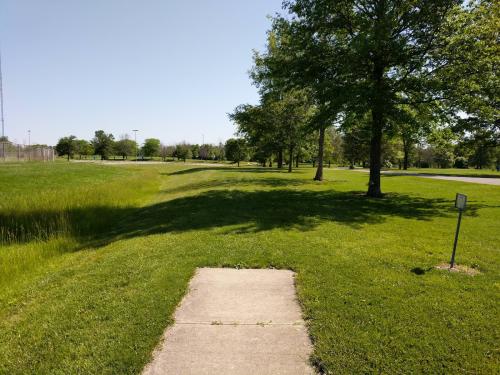 Path With Trees and Grass At Arthur O. Fisher Park In Dayton, OH 