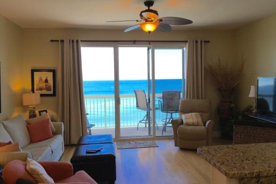 Celadon Beach 806 living room with breathtaking view of the Gulf!