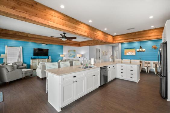 Large, open kitchen