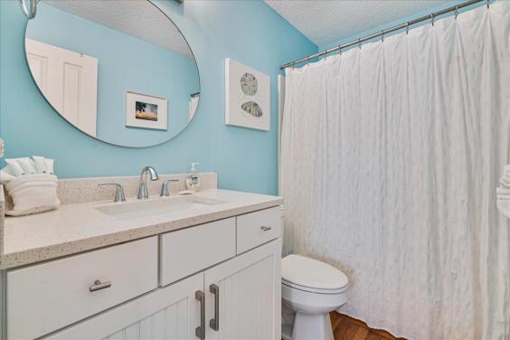 Second floor roadside bathroom