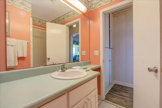 Brightly decorated bathroom #1