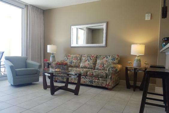 Large living room with sleeper sofa