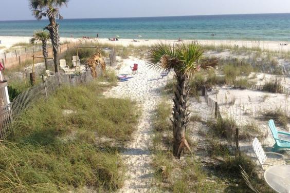 right on beach