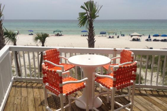 sit out on deck overlooking gulf