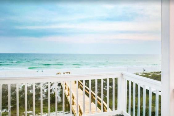 Upstairs balcony view of the beautiful white sand!