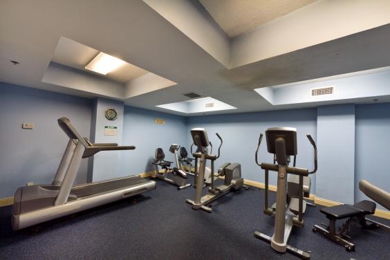 Stay in shape in our air conditioned workout room.