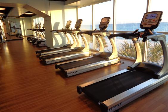 State of the art exercise equipment...overlooking the oceanfront