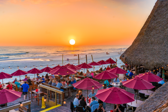 Sharky S Beach Front Restaurant Tiki Bar Panama City Beach Fl 32413