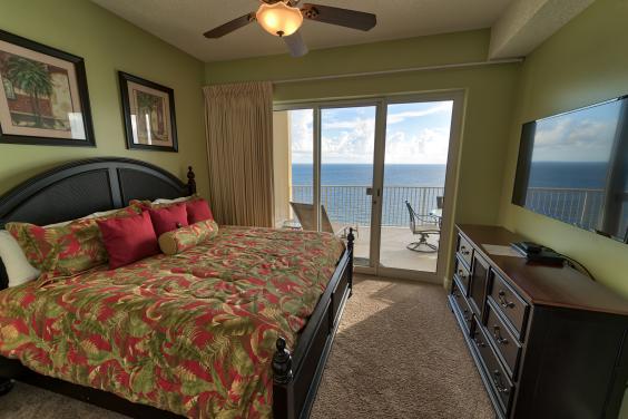 Master bedroom with King bed and Private access to the Balcony and Private Bath