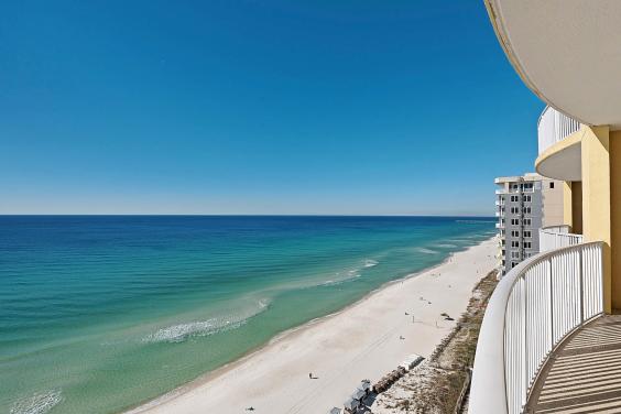 View of the Beach from Balcony Unit 1602