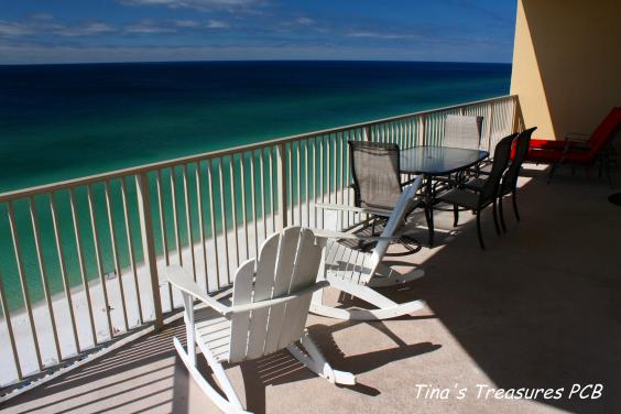 View looking east at Gulf of Mexico from our xlarge 719 sq wrap around balcony