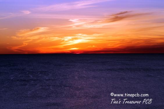 View of the sunset from our balcony
