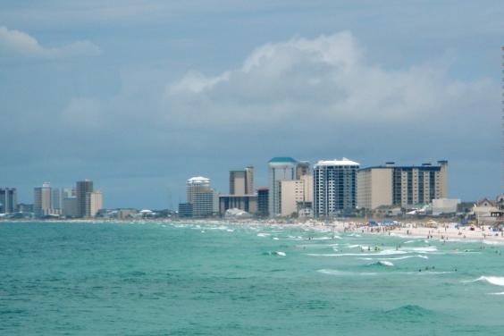 View from the Gulf of Mexico of our Treasure Island 612 condo