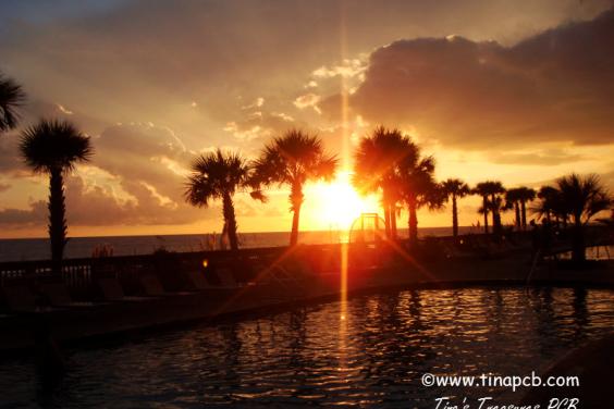Sunset pool deck