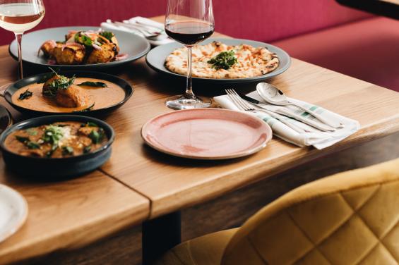 Table of Food at Saffron