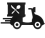 Black Icon for delivery that features a scooter with a box of food on it