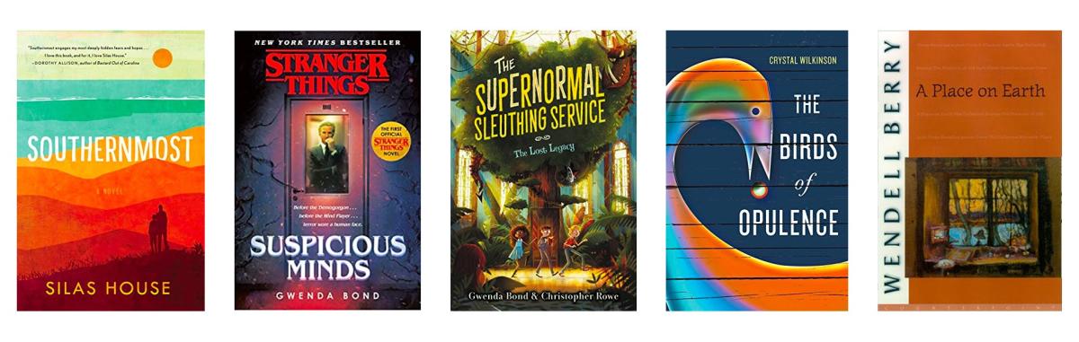 A series of books written by Kentucky Authors: Southernmost, Stranger Things Suspicious Minds, The Supernormal Sleuthing Service, The Birds of Opulence and A Place on Earth