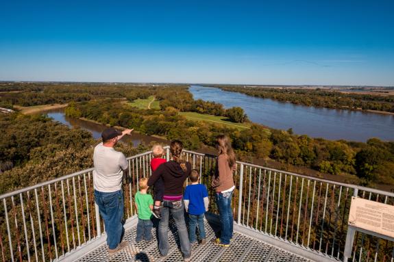 Family Overlooking Mahoney State Park