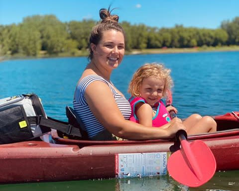 Lake Andrea Kayakers - Mother and Daughter