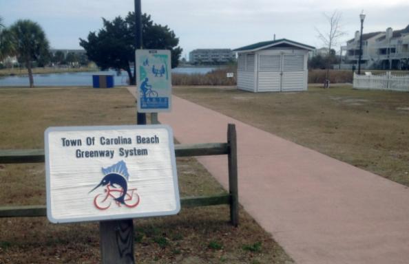 Island Greenway Project Sign and pathway