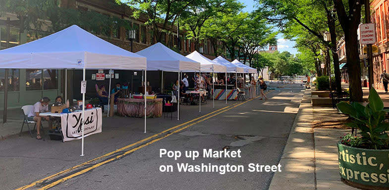 Pop Up Market on Washington Street
