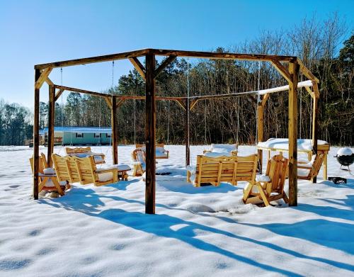 Swings with Snow