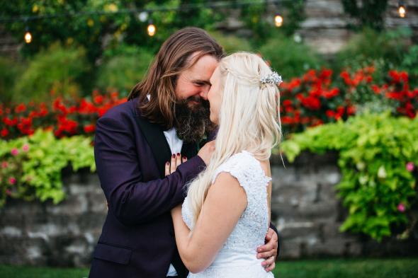 couple dancing in yard