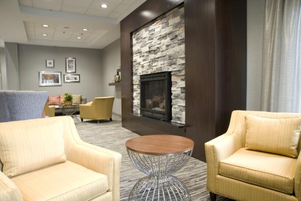 Lobby Seating And Fire Place