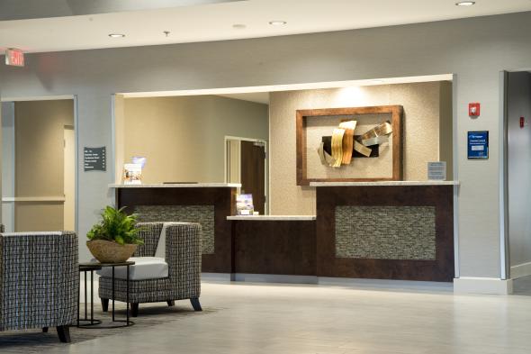 Lobby Seating & Front Desk