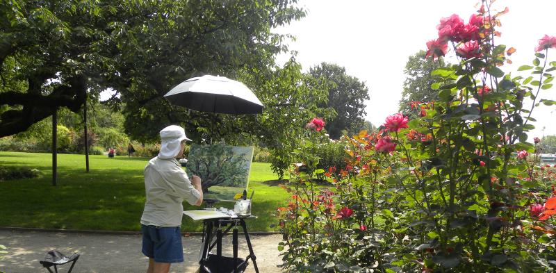 Plein Air Painting in Owen Rose Garden Plein Air Painting in Owen Rose Garden by Eugene, Cascades & Coast