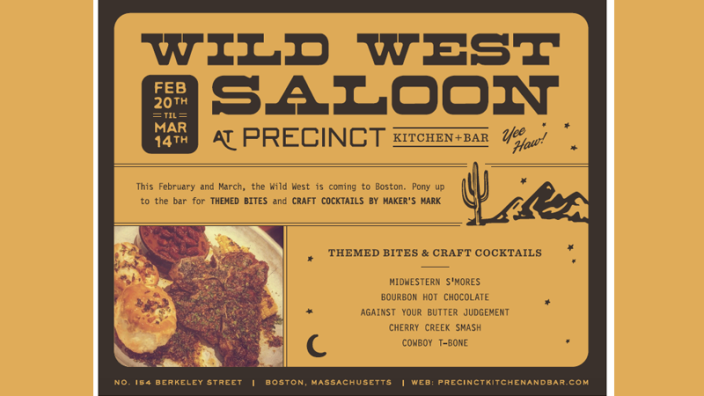 Wild West Saloon Pop Up at Precinct Kitchen + Bar