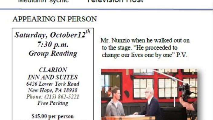 An Evening With Edward Nunzio Television Host Medium Psychic