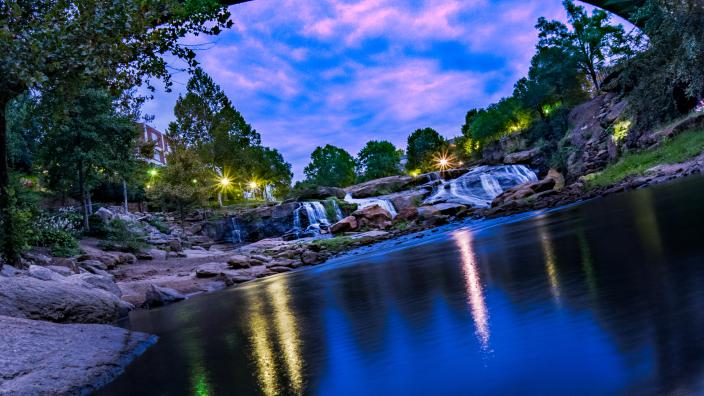 Liberty Bridge At Falls Park On The Reedy