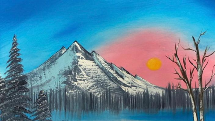 Bob Ross Painting Class Winter Frost 4 Apr 2020