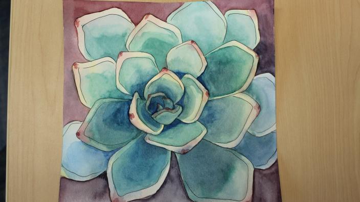 Art Sip Succulent Watercolor Painting 24 Oct 2019
