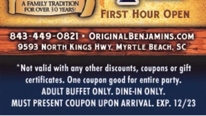 Original Benjamin's Calabash Seafood - $4 Off Adult Buffet ...