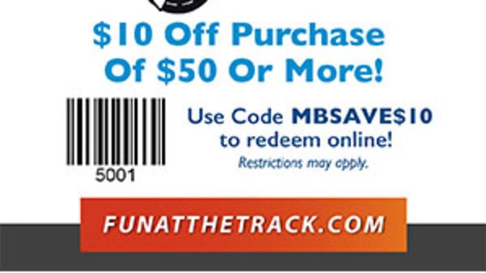 The Track - $10 Off Purchase of $50 or More | Myrtle Beach, SC