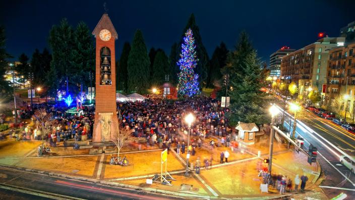 Community Tree Lighting Downtown Vancouver Usa