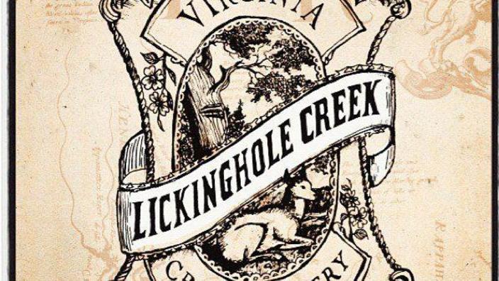 VA Craft Beer ManCave Lickinghole Creek Brewing Company logo sticker Goochland 