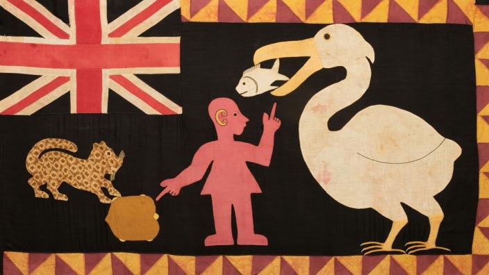 Journeys exhibition - Asafo flags from the Karun Thakar collection at Dyrham Park at Dyrham Park